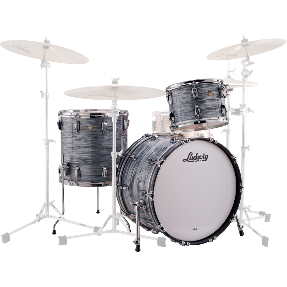 Ludwig LLC54233LX Legacy Mahogany Fab 3-Piece Shell Kit - Vintage Blue Oyster (New)