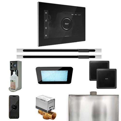 Mr.Steam XDream Max Linear Control Pkg XDream Steam Shower Control Package w/ iSteamX Control and Linear SteamHeads (Black / Nouveau Bronze)