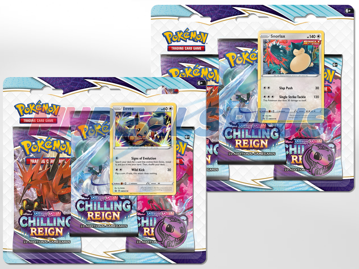 Pokemon TCG Chilling Reign 3-Pack Blister Sealed Case - 24 Blister Packs