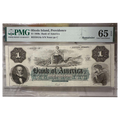1860 $1 Bank of America Rhode Island Remainder Note - PMG 65 GEM Uncirculated