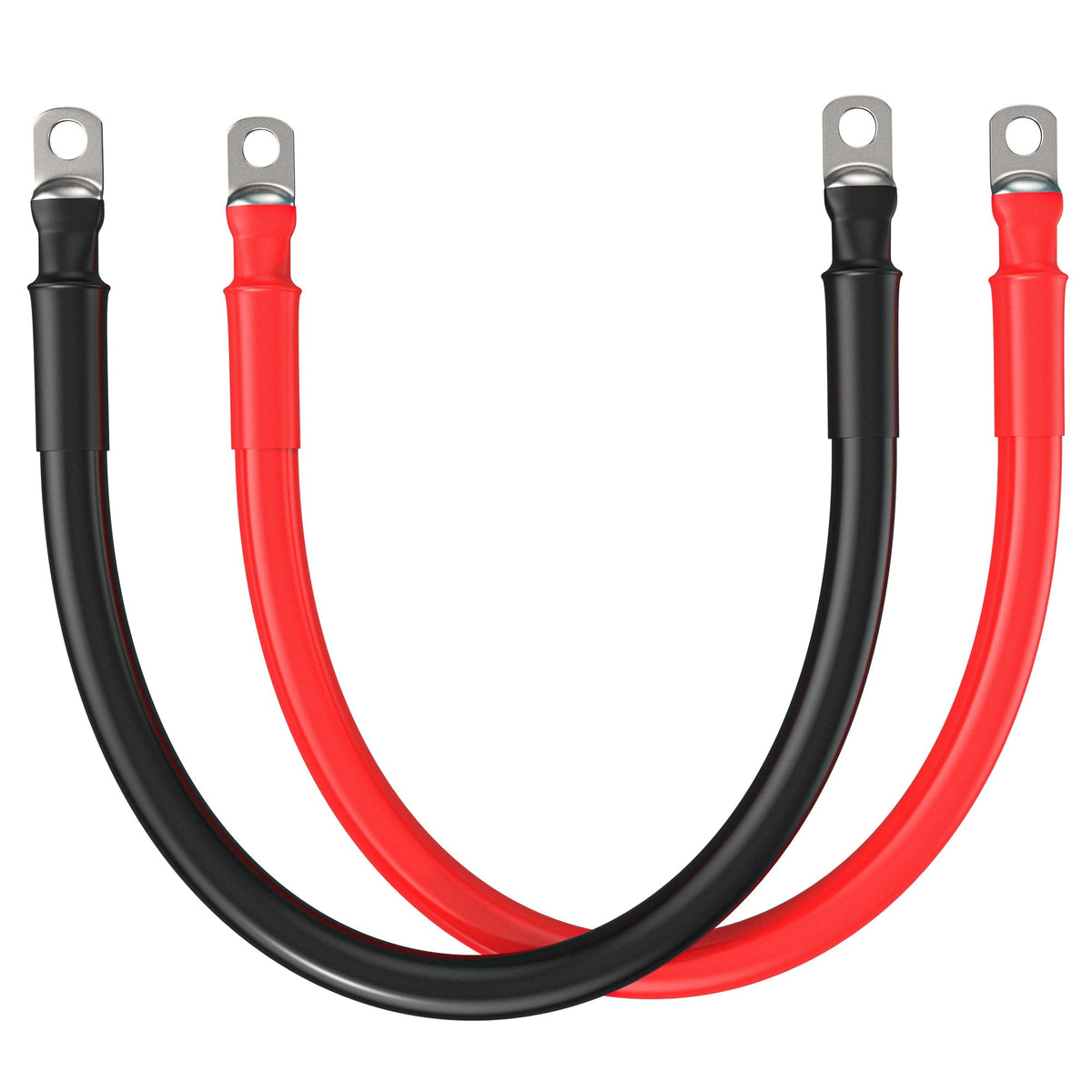 RS-6A10F5 6 Gauge 5/16” Battery Cables | Pair of 6AWG Red and Black Pure Copper Inverter Battery Cables with 5/16” Lugs (10 Feet Red & Black (Set))