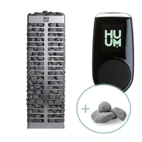 HUUM Steel 6.0kW Sauna Heater Package – Compact Design & Smart Control Integration (UKU WiFi Wood Case)
