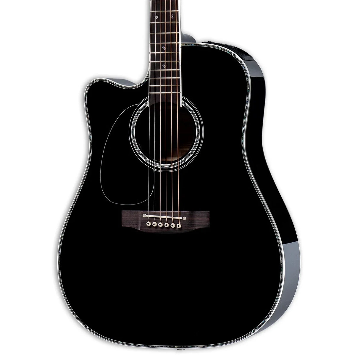 Takamine Dreadnought Cutaway Left Handed Acoustic Electric Guitar - Gloss Black (New)