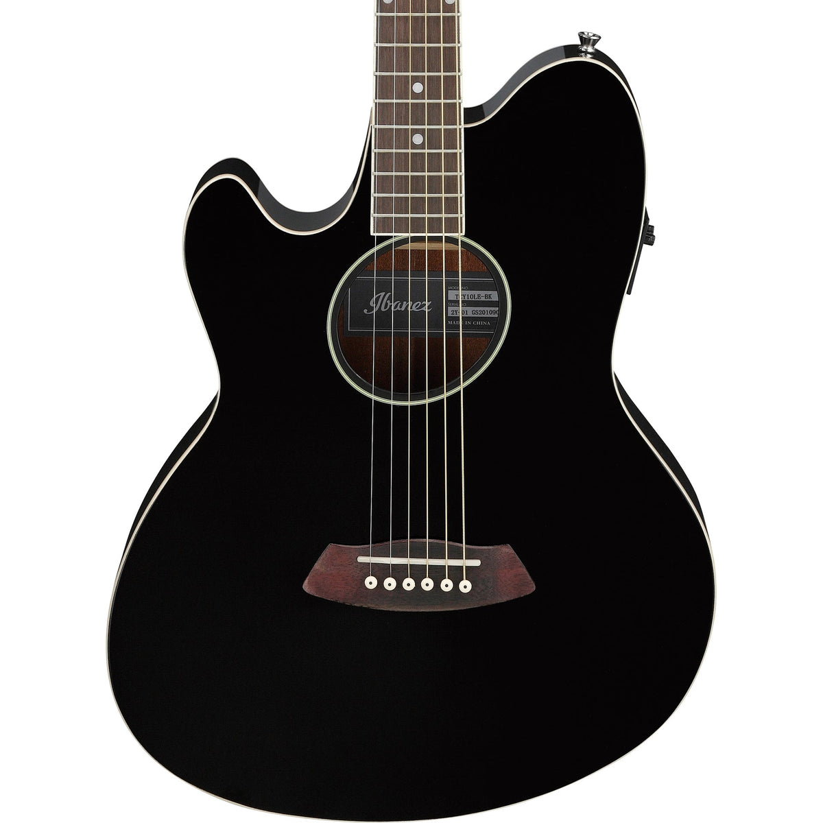 Ibanez TCY10LE Left Handed Acoustic Electric Guitar - Black High Gloss (New)