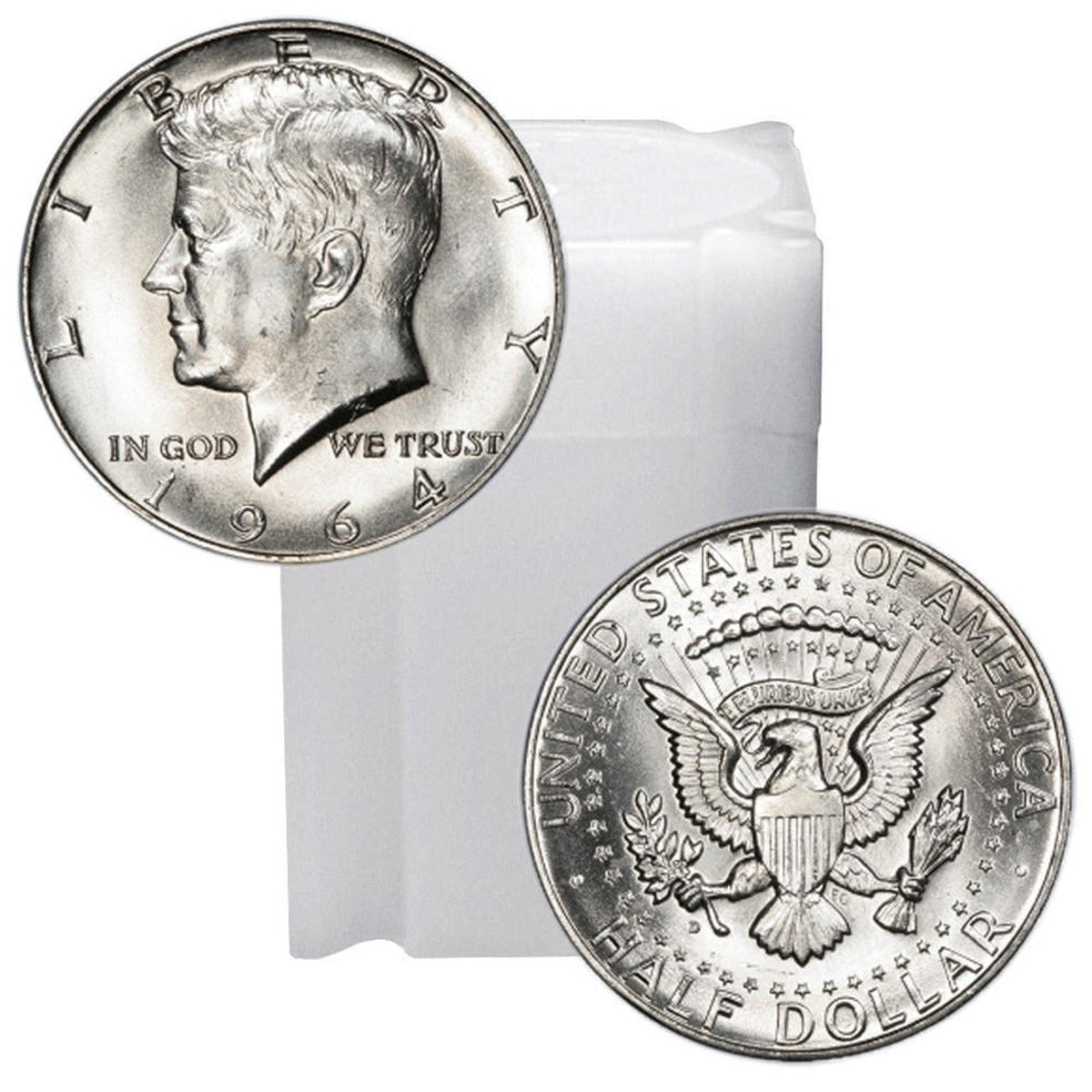 1964 Kennedy 90% Silver Half Dollar Roll of 20 - Uncirculated