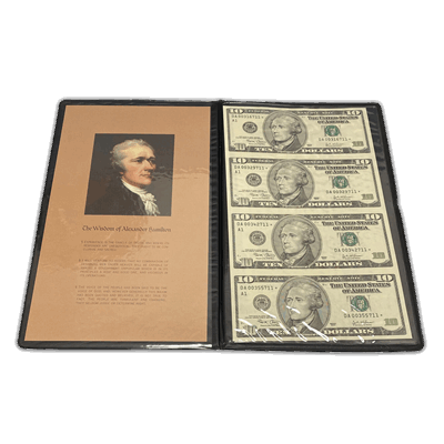 $10 Star Note Uncut Sheet of 4 with Certificate and Folder