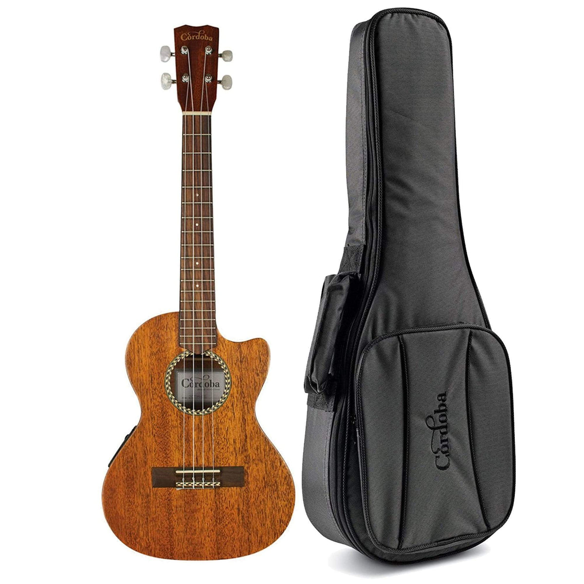 Cordoba 20TM-CE Tenor Ukulele Solid Mahogany Top Bundle W/Gig Bag