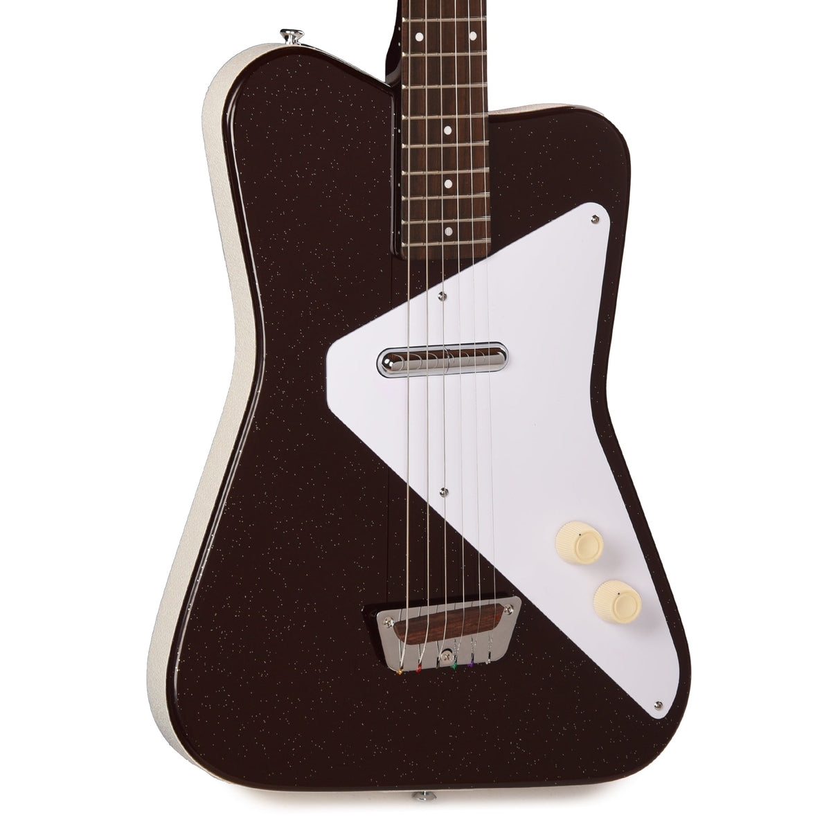 Danelectro Pro Semi-Hollowbody Electric Guitar Maroon with Silver Glitter