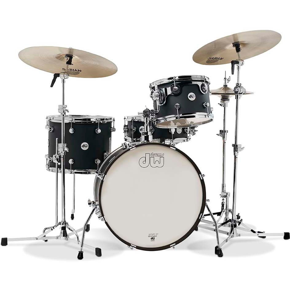 Drum Workshop Design Series Frequent Flyer 4-Piece Drum Set - Black Satin (New)