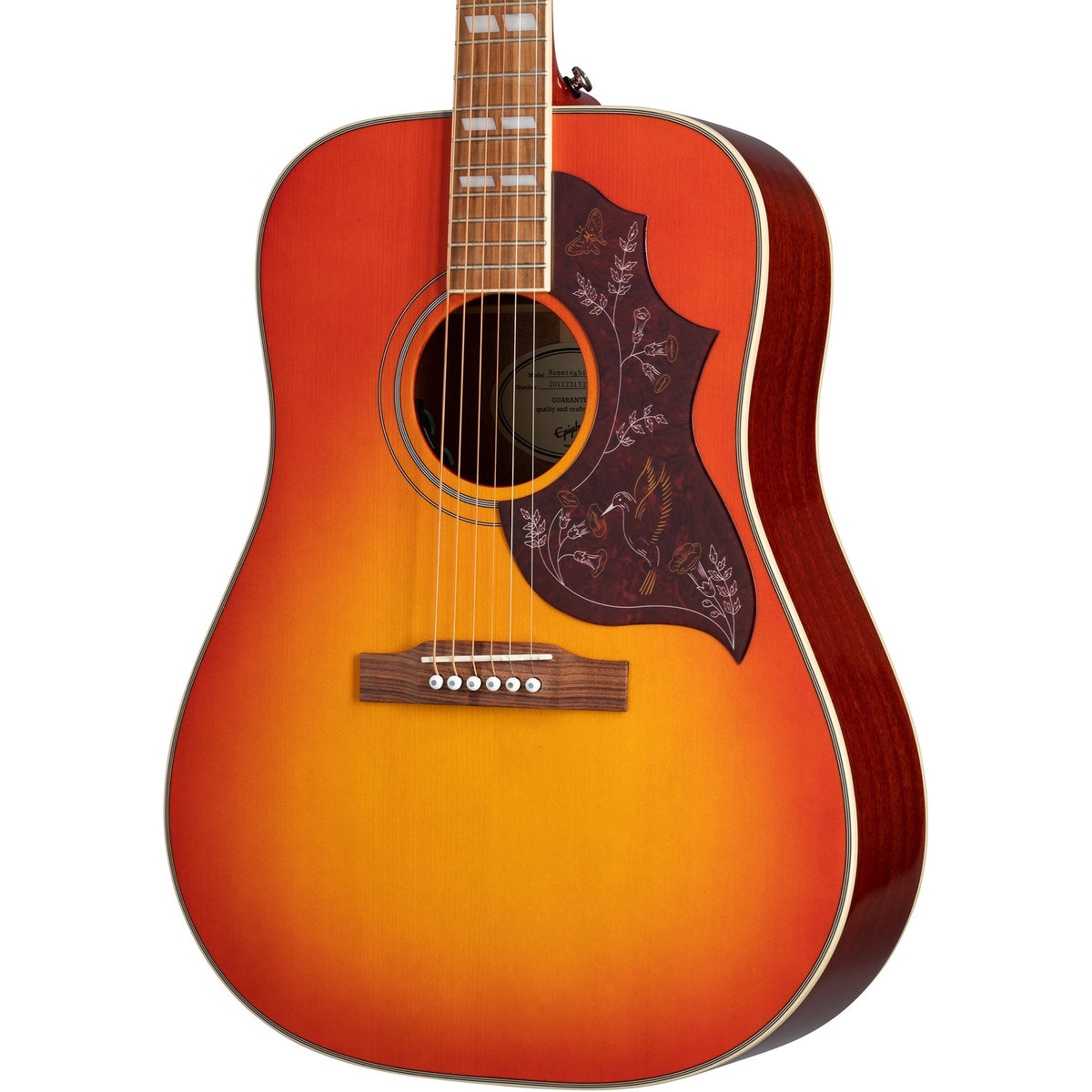 Epiphone Hummingbird Studio Acoustic Electric Guitar, Faded Cherry (New)