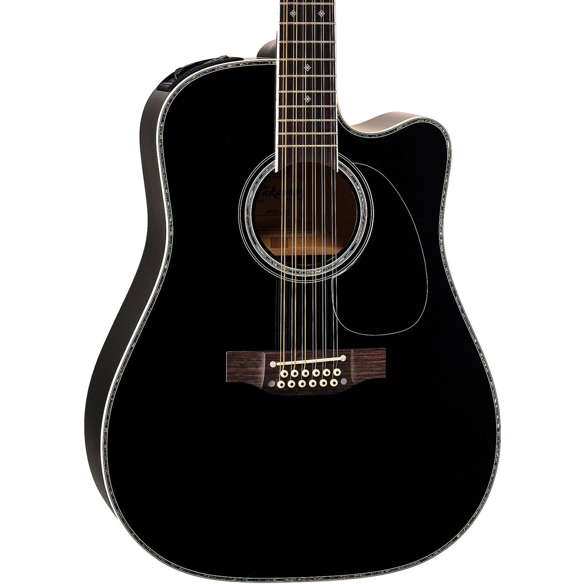 Takamine Legacy Series EF381DX 12-String Acoustic Electric Guitar, Black w/ Case (New)