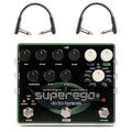 Electro-Harmonix Superego Plus Synth Engine/Multi Effect w/(2) RockBoard Flat Patch Cables Bundle