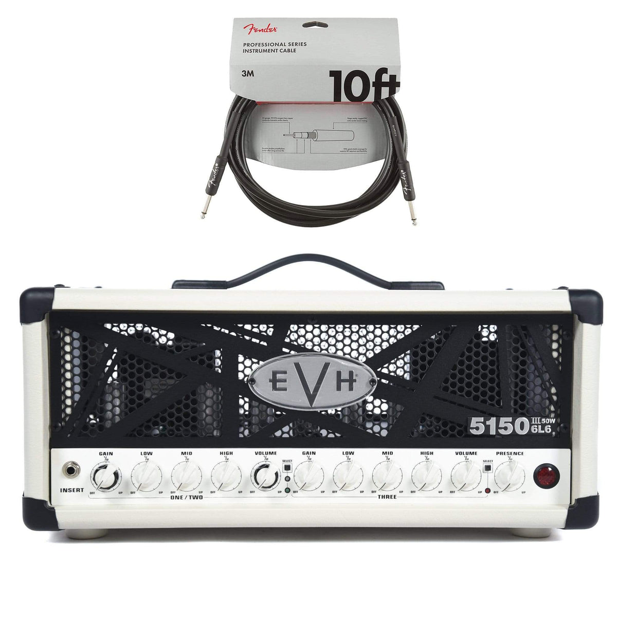 EVH 5150 III 50-Watt 6L6 Head Ivory Cable Bundle