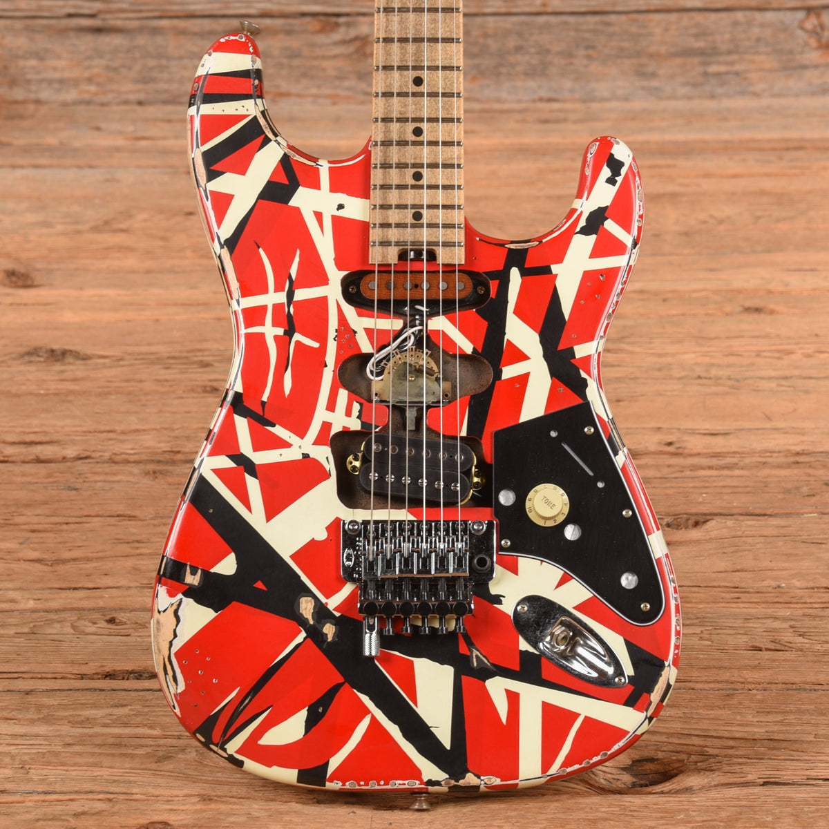 EVH Striped Series Frankie Relic Red / White / Black Stripes 2021