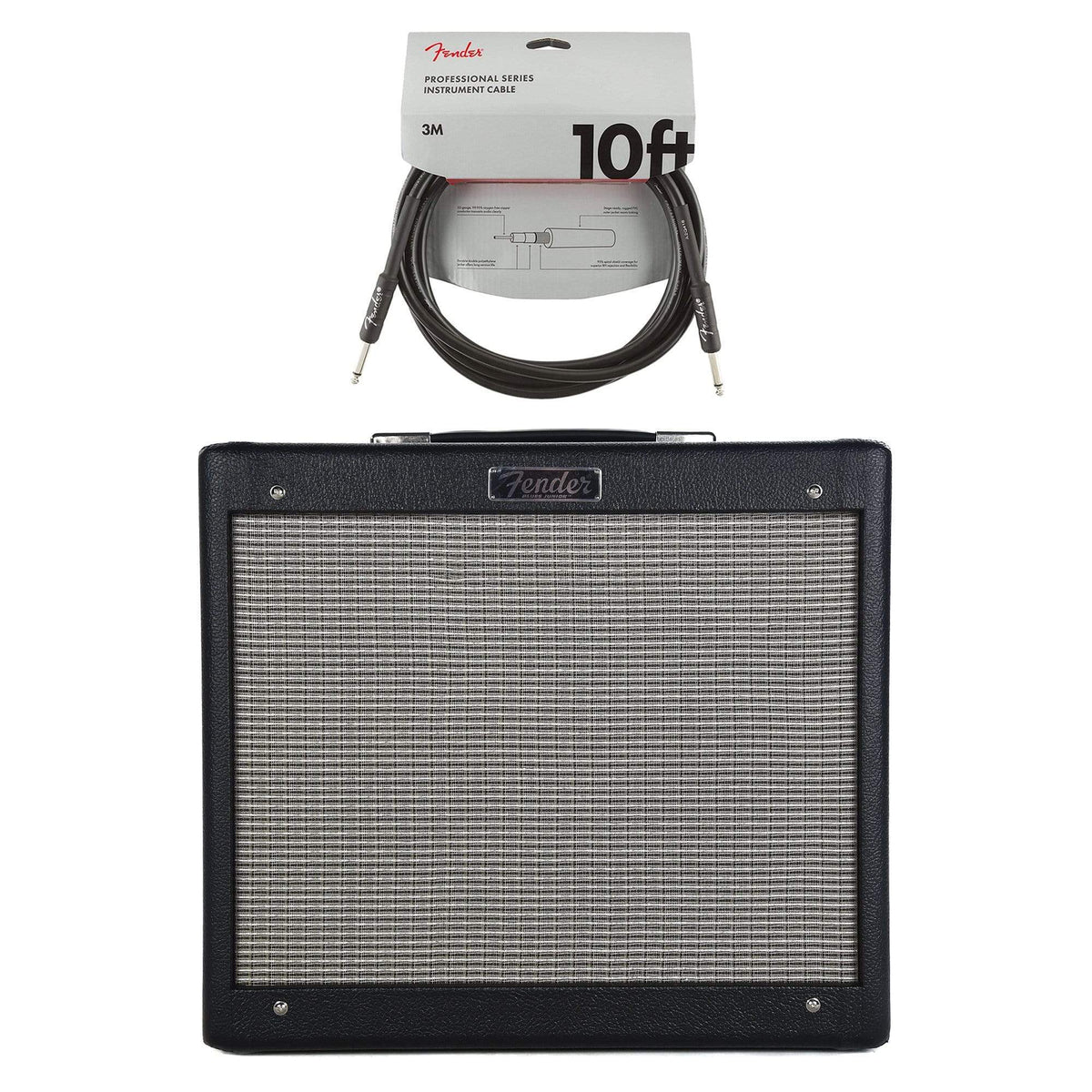 Fender Blues Jr. IV 1x12 Combo Black Cable Bundle
