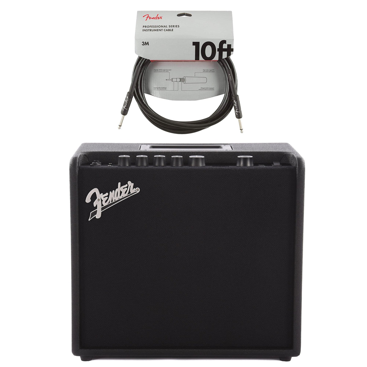 Fender Mustang LT25 Guitar Amp Combo Cable Bundle