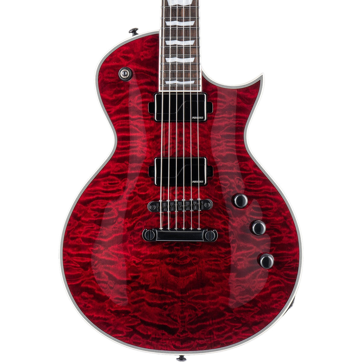 ESP LTD EC-1000 Fluence Quilted Maple Electric Guitar, See Thru Black Cherry (New)