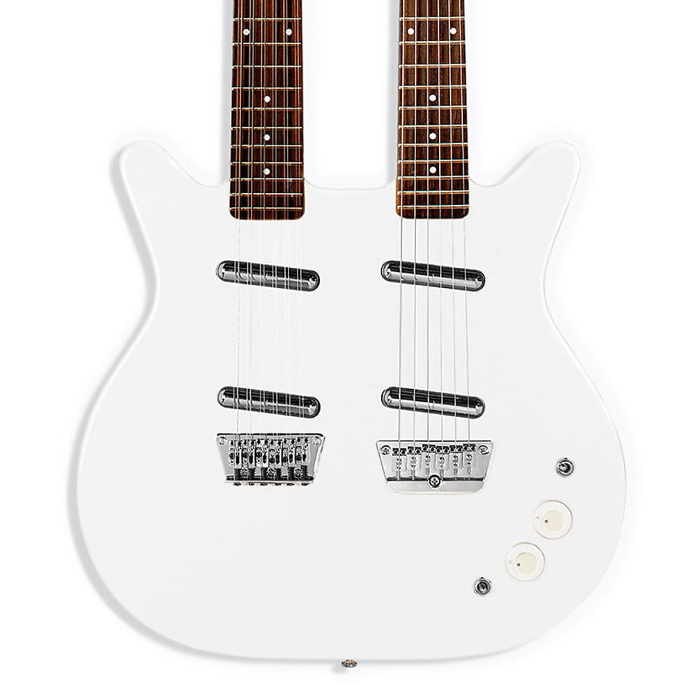 Danelectro Limited Edition 12/6 String Double Neck Electric Guitar - White Pearl (New)