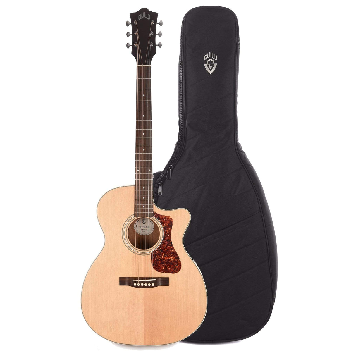 Guild Westerly OM-240CE Archback Orchestra Spruce/Mahogany Natural w/Electronics and Deluxe Acoustic Guitar Gig Bag Bundle