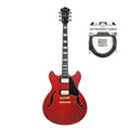Ibanez AS93FM Artcore Expressionist Semi-Hollow Body Transparent Cherry Red Cable Bundle