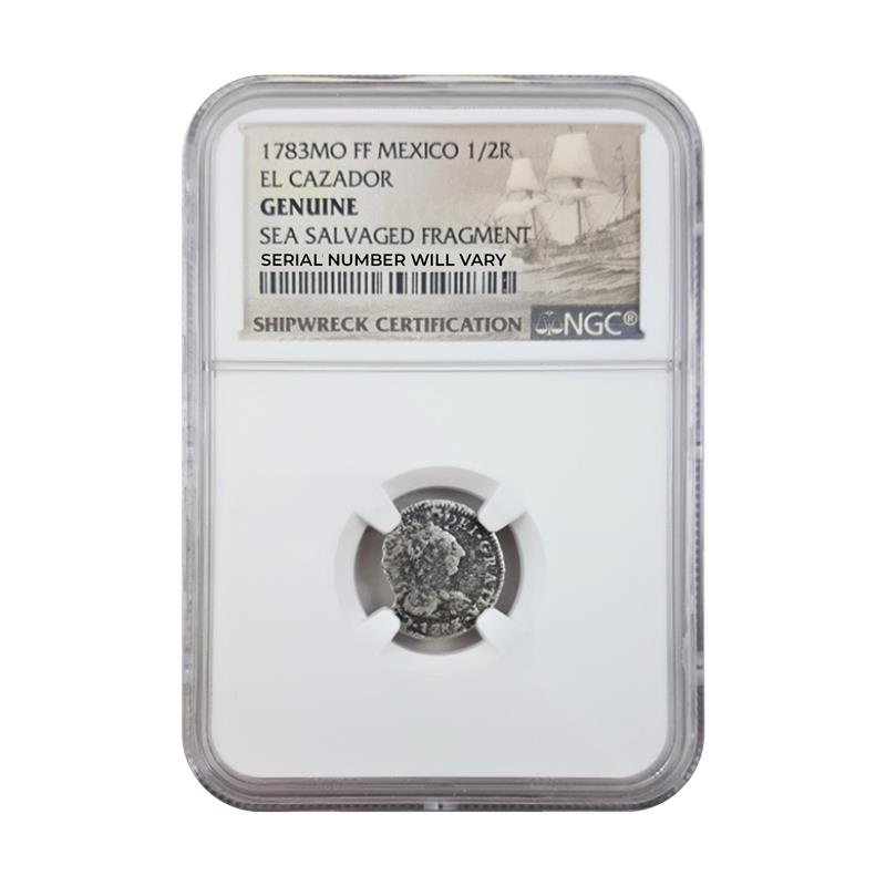 1783 El Cazador Shipwreck Coin 1/2R - NGC Genuine