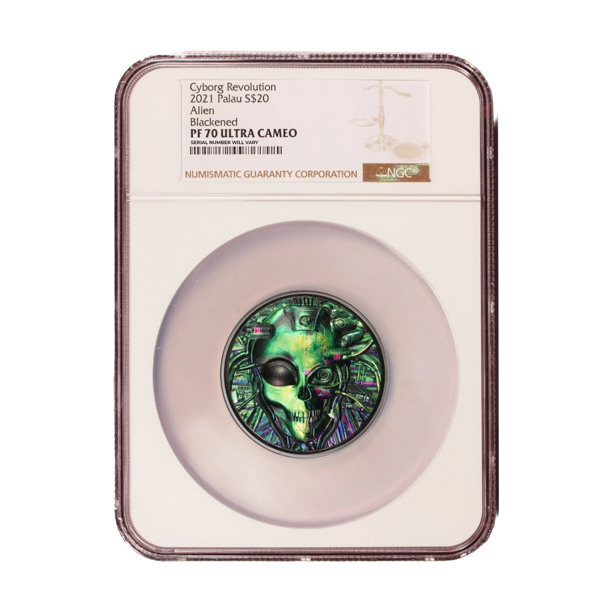 2021 Palau Cyborg Revolution Alien 3 oz Silver Coin - NGC PF70 UCAM