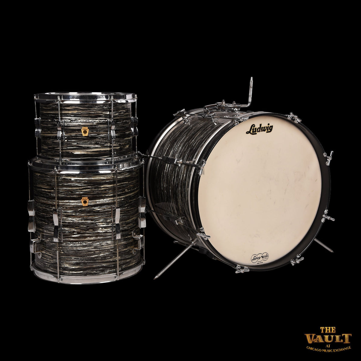 Ludwig Club Date Black Oyster Pearl 12/14/20 3pc. Drum Kit VINTAGE