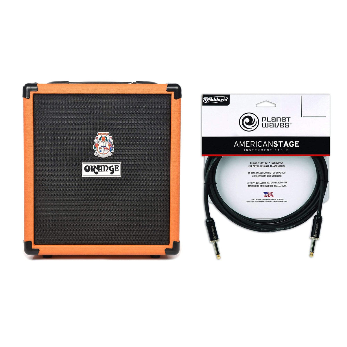 Orange Crush Bass 25 1x8 25w Combo w/Cable Bundle