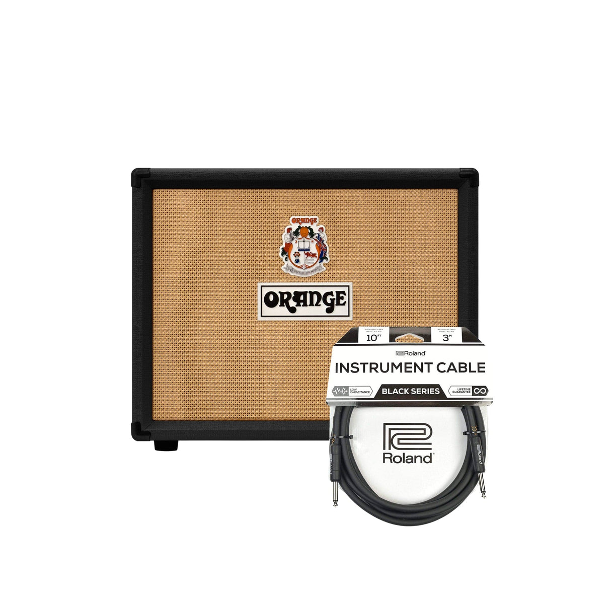 Orange Super Crush 100w Combo Black and (1) Cable Bundle
