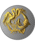 2024 Niue Dragon & Phoenix Dark Gilded 2 oz Silver Coin