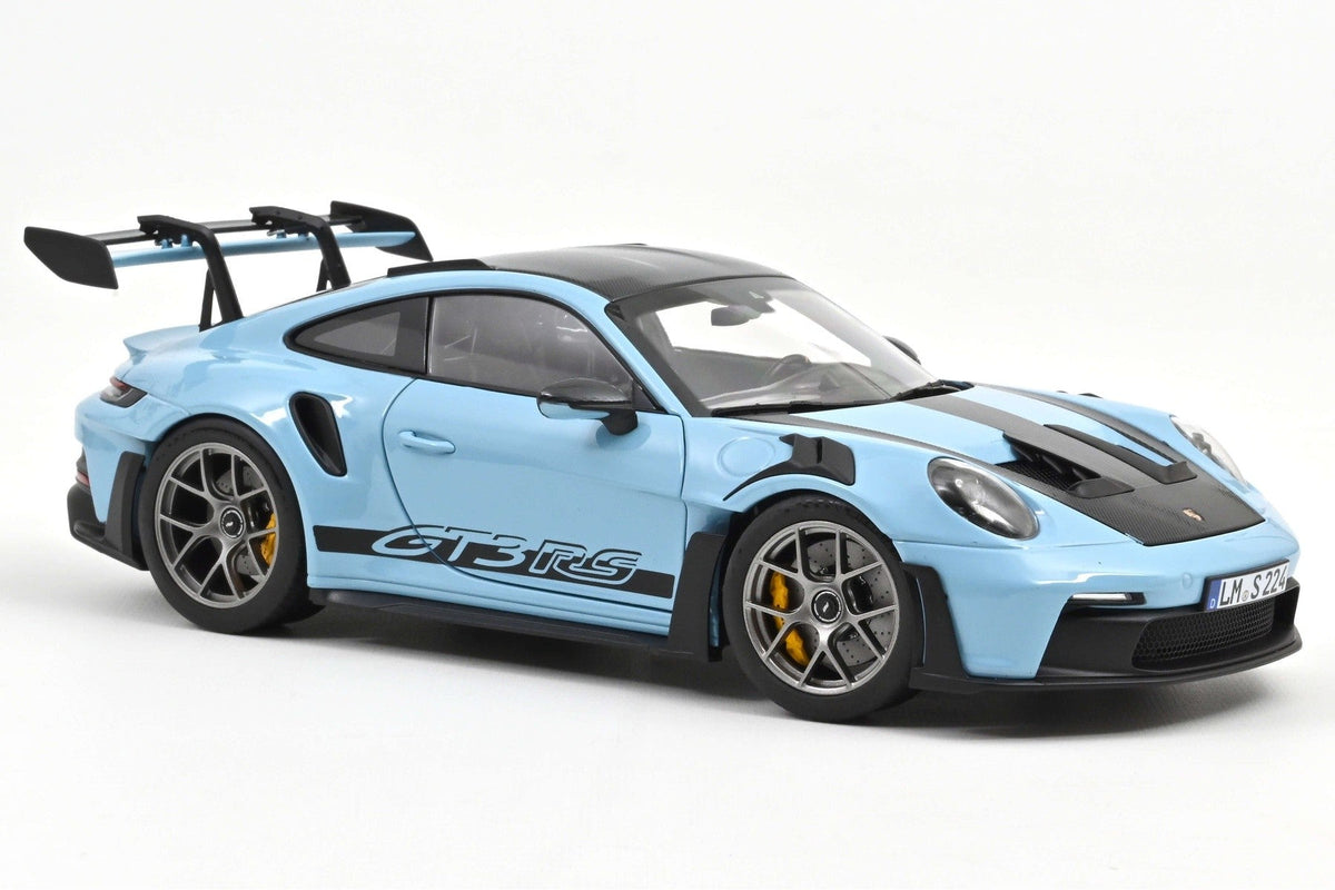 Norev 2022 Porsche 911 992 GT3 RS w/ Weissach Package Gulf Blue w/ Dark Silver Wheels 1:18