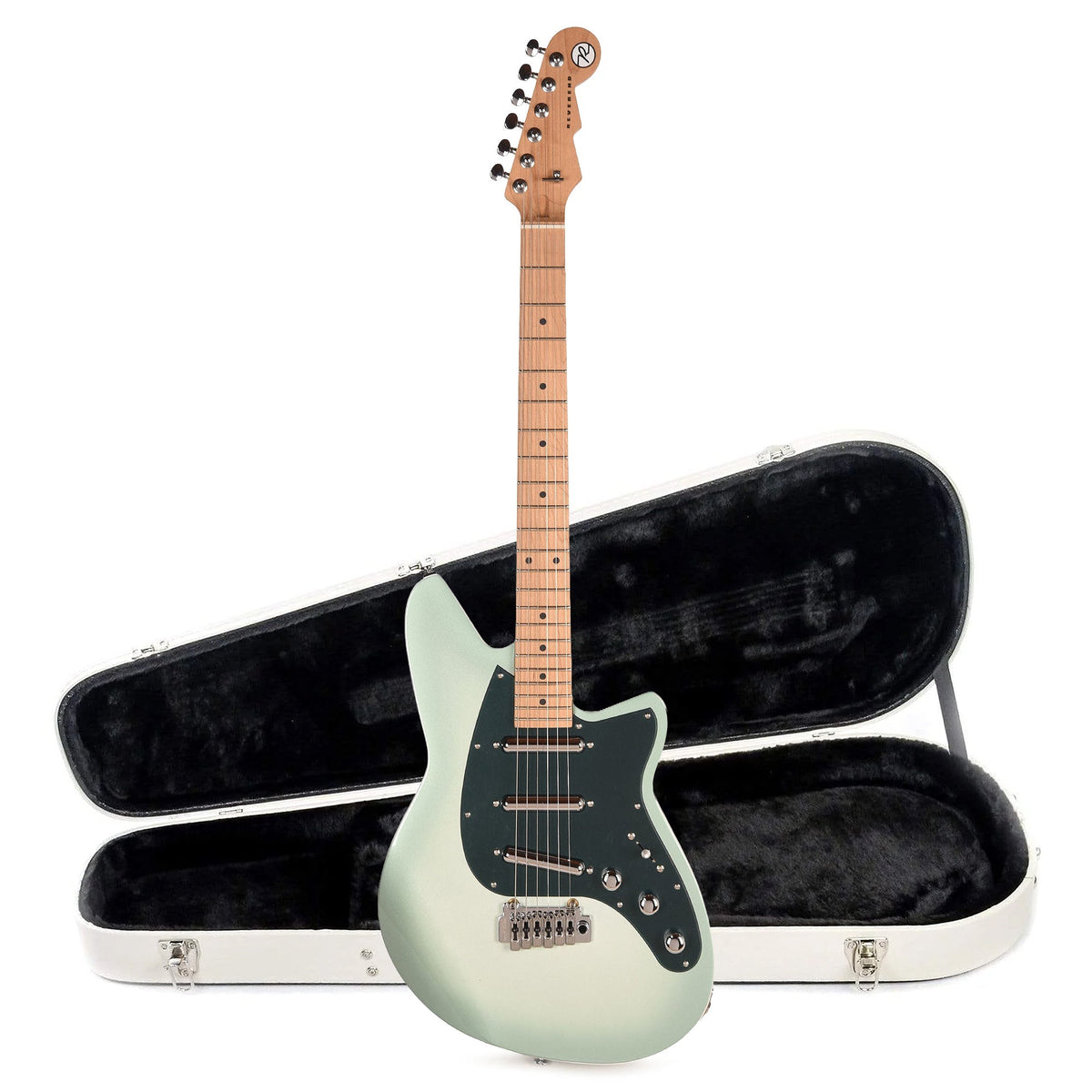 Reverend SPY Electric Guitar Alpine Pearl and Teardrop Two Tone Case Bundle