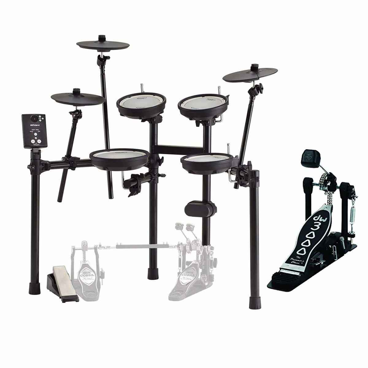 Roland TD-1DMK V-Drums Electronic Drum Set Bundle w/Bass Drum Pedal & Throne