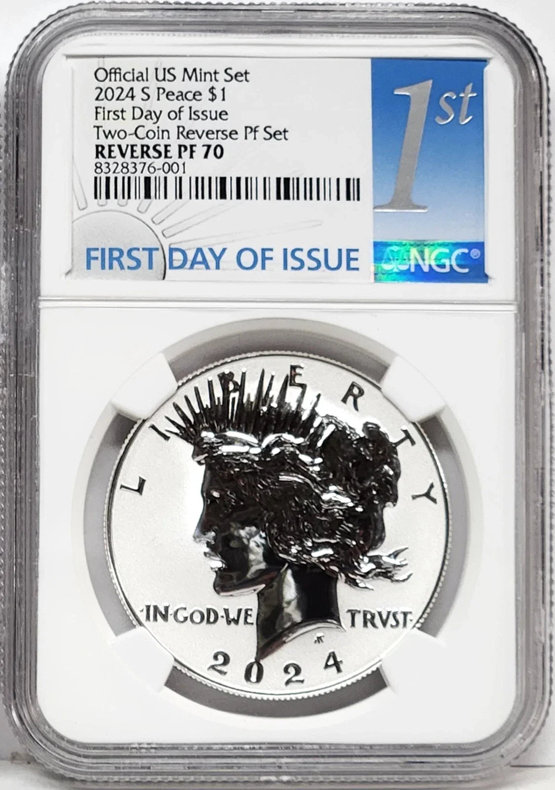 2024 Peace Reverse Proof Silver Dollar RP 70 First Day of Issue 1st