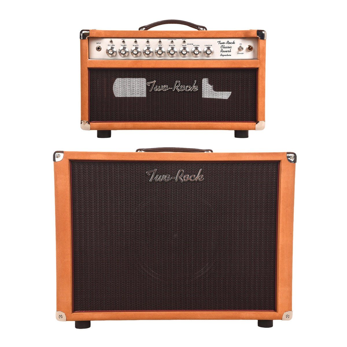Two Rock Classic Reverb Signature 40W Head and 1x12 Cabinet Golden Brown Suede w/ Oxblood Grill Cloth Bundle