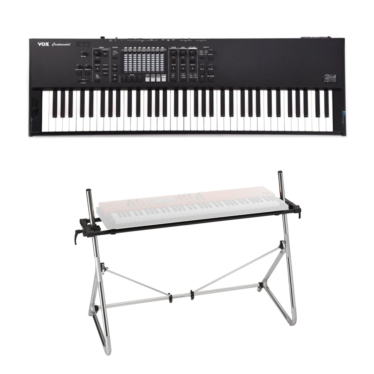 Vox Limited Edition Continental Performance Synthesizer 73-Key Black and FREE Continental Keyboard Stand Bundle