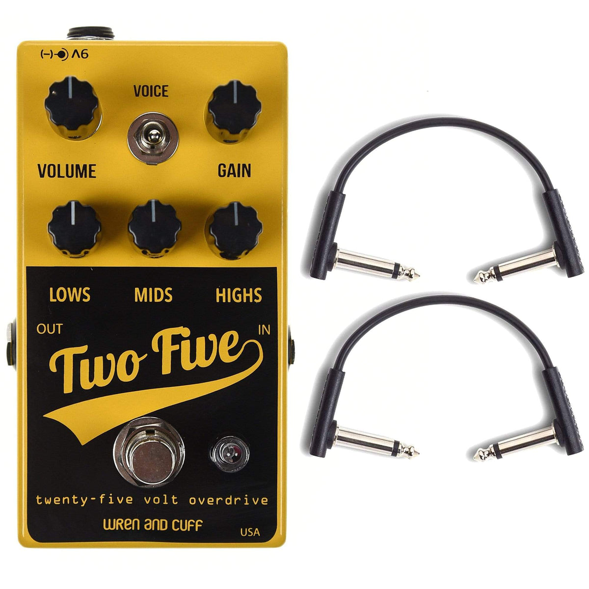 Wren and Cuff Two-Five Drive/Boost w/RockBoard Flat Patch Cables Bundle