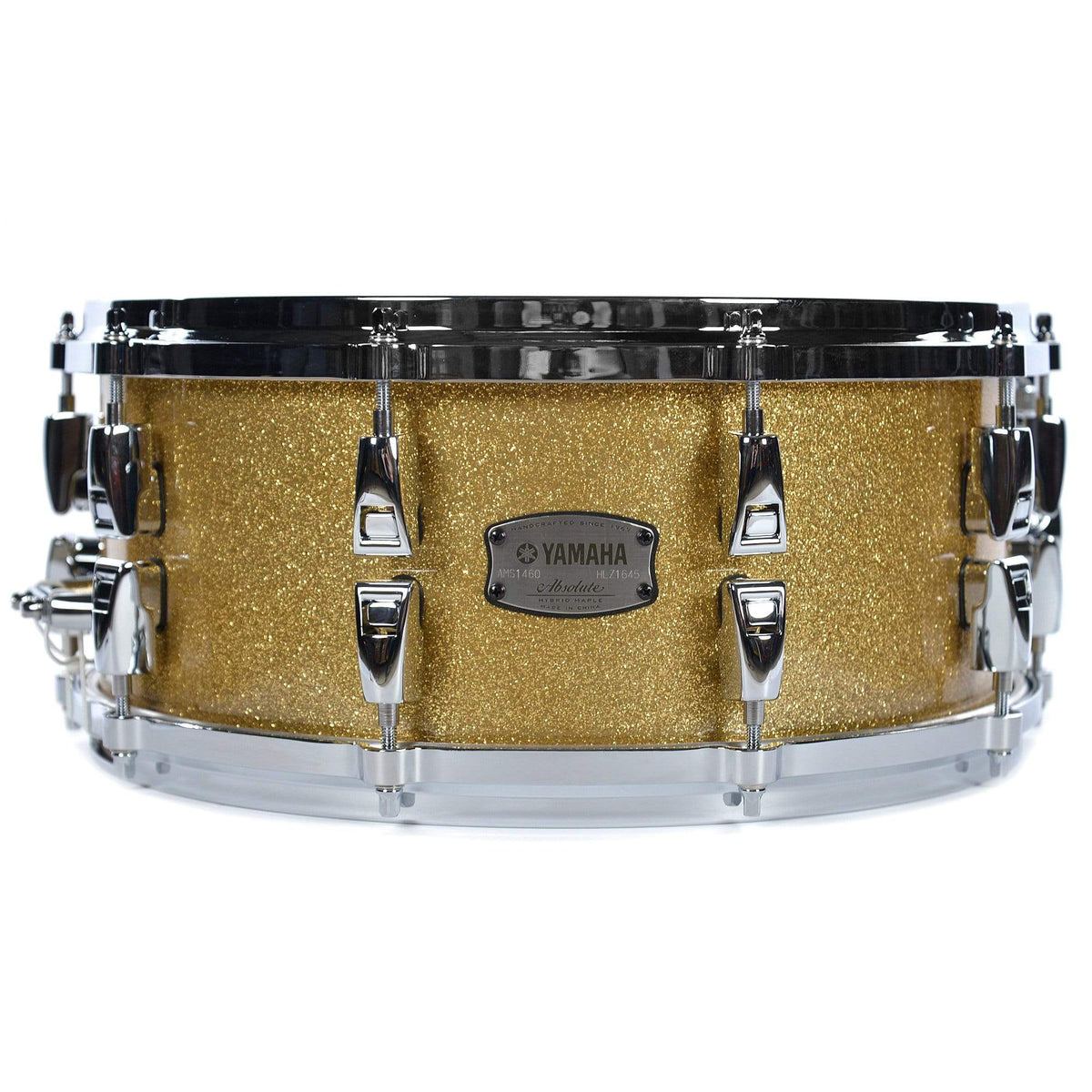 Yamaha 6x14 Absolute Hybrid Maple Snare Drum Gold Champagne Sparkle